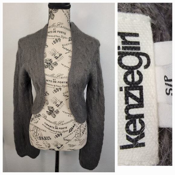 KenzieGirl Bolero Cardigan Womens Sz Small Mohair Long Sleeves Whimsycal - Picture 1 of 10